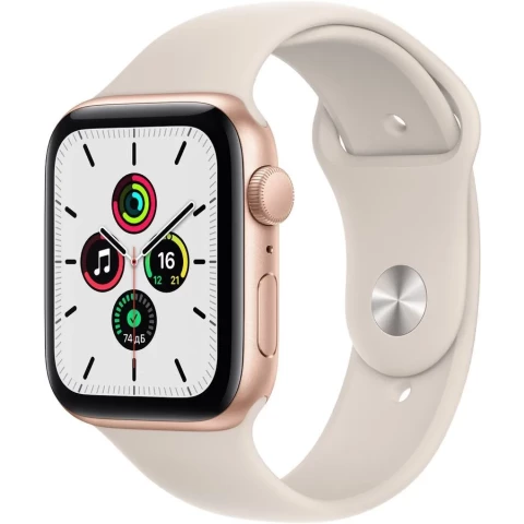 Умные часы Apple Watch SE 44mm Gold Aluminum Case with Starlight Sport Band (MKQ53LL/A)