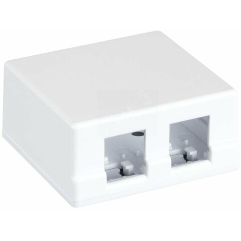 Корпус настенной розетки NETLAN EC-UWO-2KJ-WT