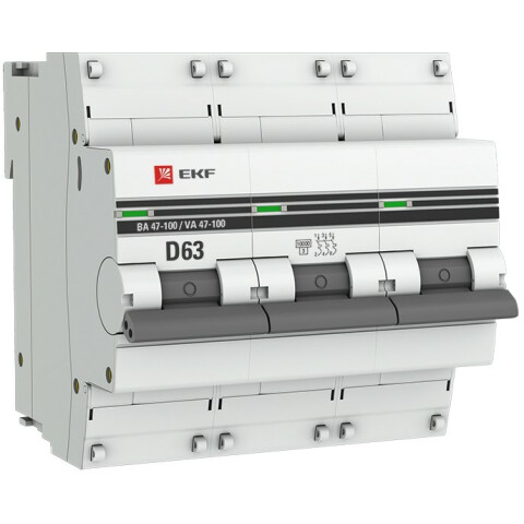 Автоматический выключатель EKF mcb47100-3-63D-pro