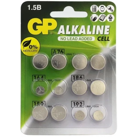 Батарейка GP ACM01-CR12 (2шт LR41, 2шт LR43, 4шт LR44, 2шт LR54, 2шт LR60)