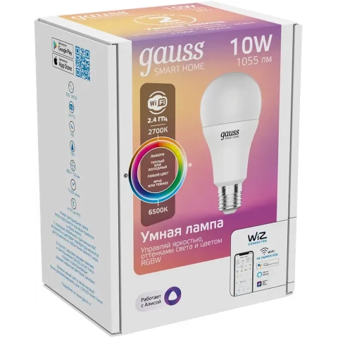 Умная лампочка Gauss Smart Home E27 10W