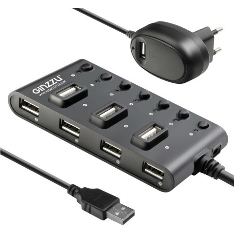 USB-концентратор Ginzzu GR-487UAB