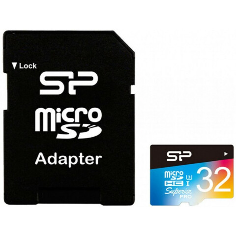 Карта памяти 32Gb MicroSD Silicon Power Superior Pro + SD адаптер (SP032GBSTHDU3V20SP)