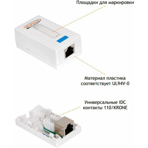 Розетка RJ-45 NIKOMAX NMC-WO1SD2-WT