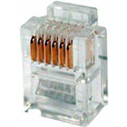 Телефонный разъём RJ-12 (6P6C), Hyperline PLUG-6P6C-P-C2-100