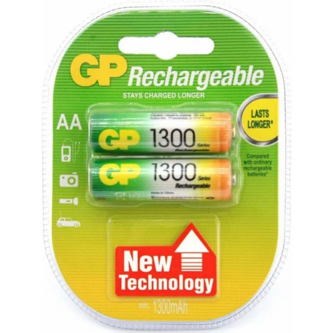 Аккумулятор GP (AA, NiMH, 1300mAh, 2 шт)