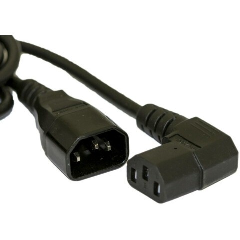 Кабель питания IEC-320-C14 - IEC-320-C13, 1м, Hyperline PWC-IEC13A-IEC14-1.0-BK