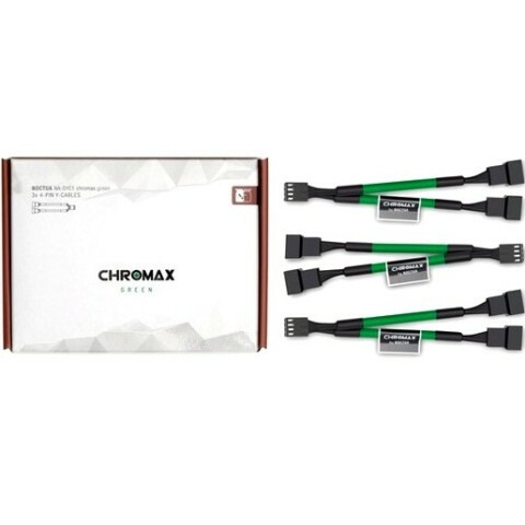 Разветвитель 4-pin - 2x 4-pin PWM, Noctua NA-SYC1 Chromax Green, 3 шт.