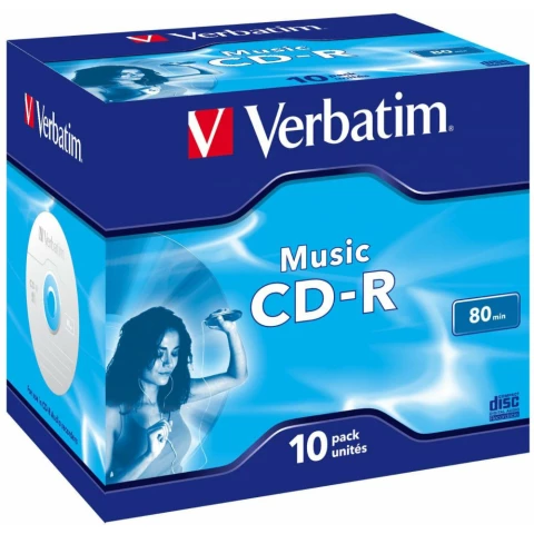 Диск CD-R Verbatim 700Mb 52x Music Jewel Case (10шт) (43365)