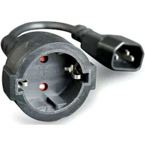 Переходник питания Schuko - IEC-320-C14, 0.15м, Wize AAC10-EU-C14-0.15M