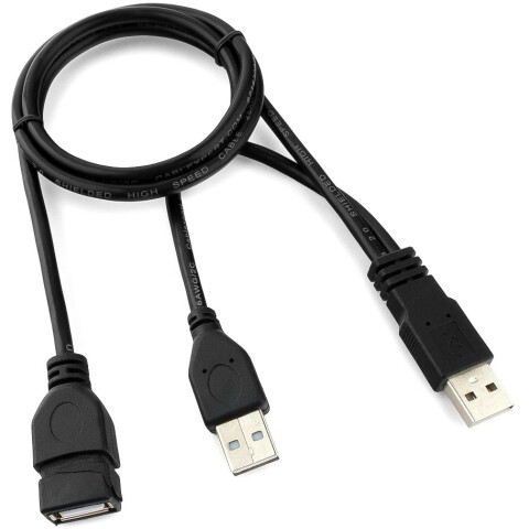 Кабель удлинительный 2x USB 2.0 A (M) - A (F), 0.9м, Gembird CCP-USB22-AMAF-3