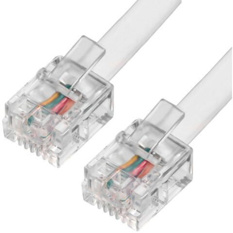 Кабель телефонный 6p4c, 0.25м, Greenconnect GCR-TP6P4C-0.25m