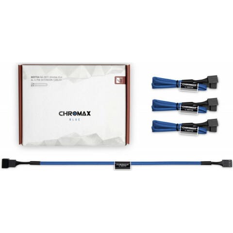 Удлинитель 4-pin PWM, Noctua NA-SEC1 Chromax Blue, 4 шт