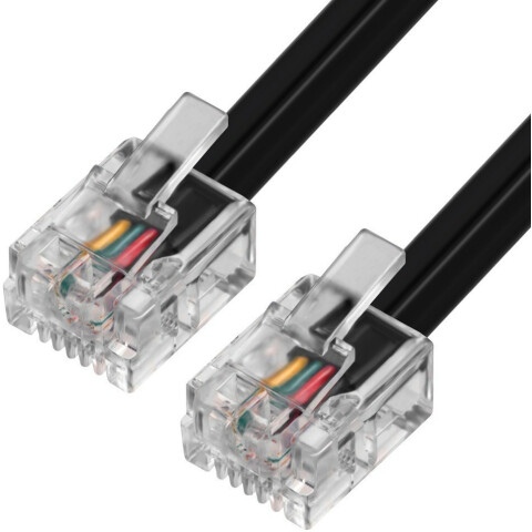 Кабель телефонный Greenconnect 6p4c, 1м GCR-TP6P4C2-1.0m