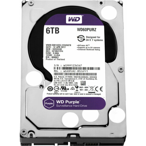 Жёсткий диск 6Tb SATA-III WD Purple (WD60PURZ)