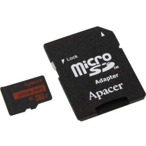 Карта памяти 32Gb MicroSD Apacer + SD адаптер (AP32GMCSH10U5-R)