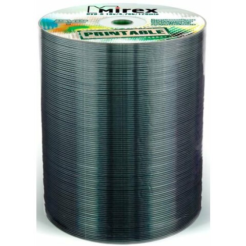 Диск DVD-R Mirex 4.7Gb 16x Shrink Printable (100шт) (203315)