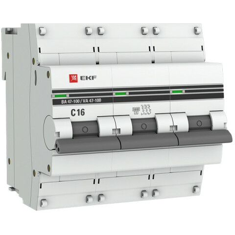 Автоматический выключатель EKF mcb47100-3-16C-pro