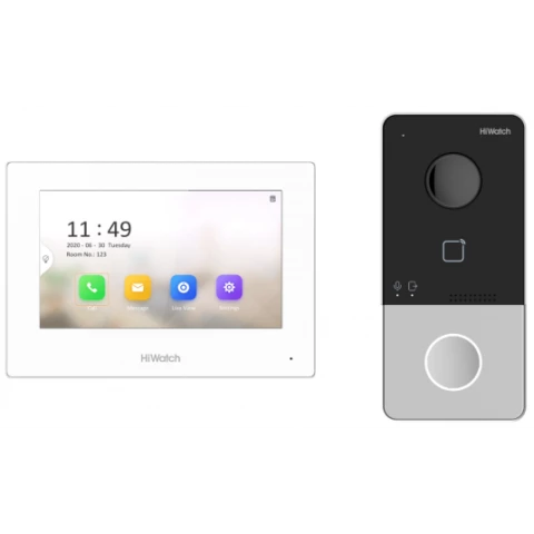 Комплект видеодомофонии HiWatch DS-D100IKWF(B)