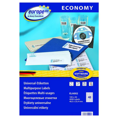 Этикетки Europe100 ELA002-100