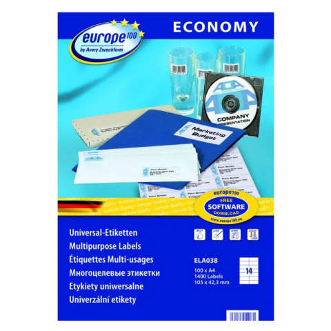 Этикетки Europe100 ELA038-100