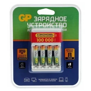 Зарядное устройство GP Е411 + 4x AAA 750mAh