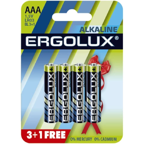 Батарейка Ergolux (AAA, 4 шт)