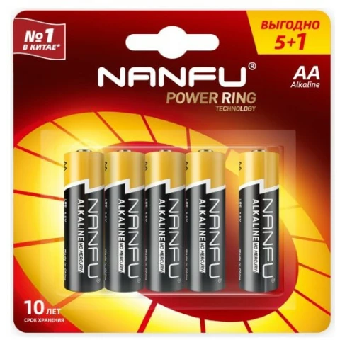 Батарейка Nanfu (AA, 6 шт)