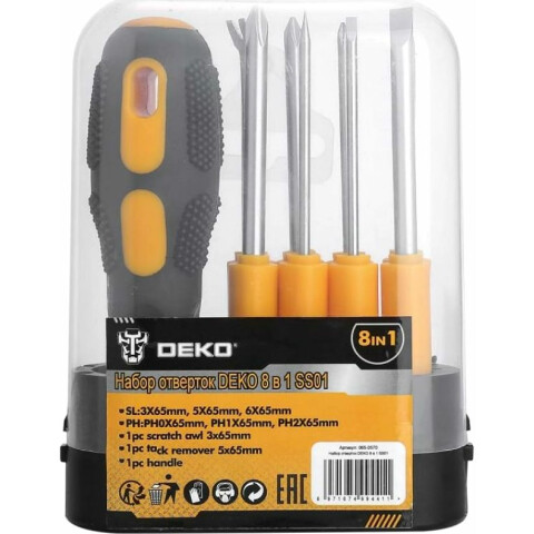 Отвёртка с битами DEKO SS01