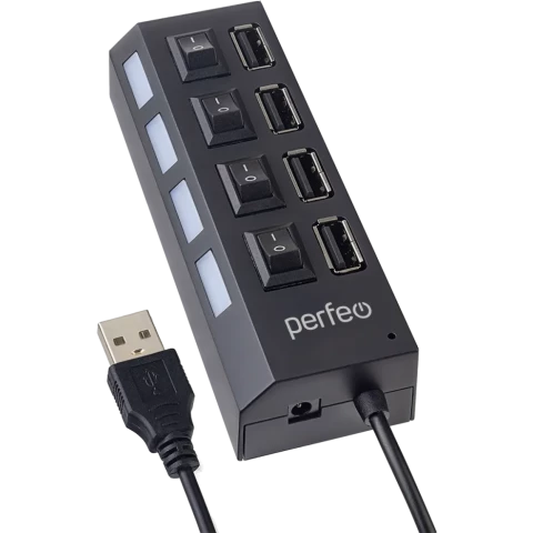USB-концентратор Perfeo PF-H030 Black