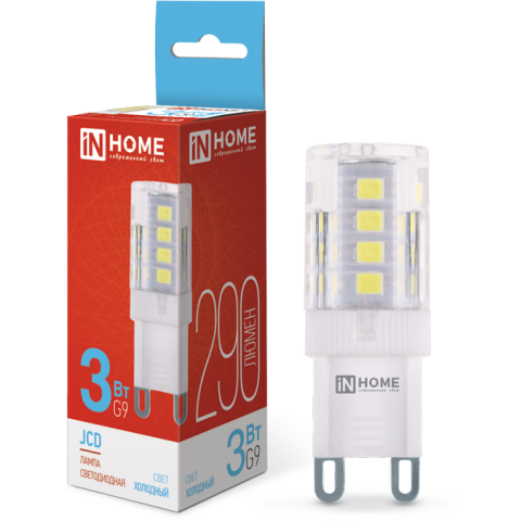 Светодиодная лампочка IN HOME LED-JCD (3 Вт, G9) 6500K