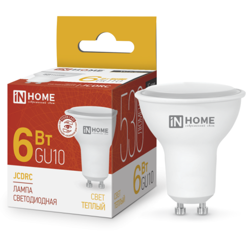 Светодиодная лампочка IN HOME LED-JCDR-VC (6 Вт, GU10)