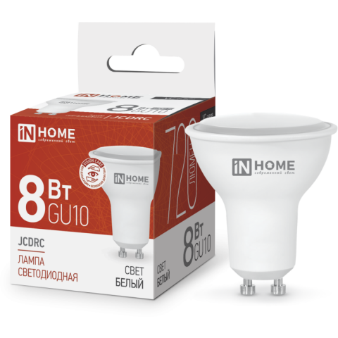 Светодиодная лампочка IN HOME LED-JCDR-VC (8 Вт, GU10) 4000K