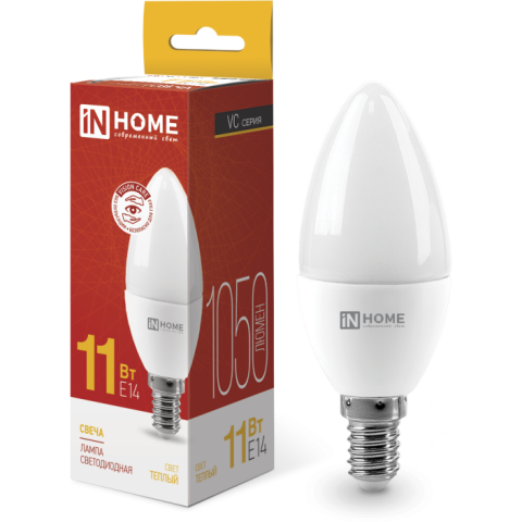 Светодиодная лампочка IN HOME LED-СВЕЧА-VC (11 Вт, Е14)