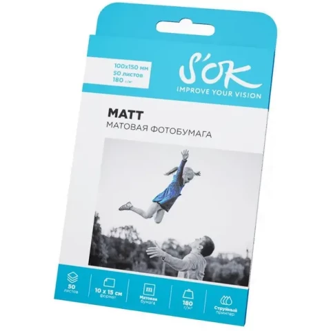 Бумага Sakura S'OK SA6180050M (10x15, 180 г/м2, 50 листов)