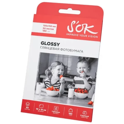 Бумага Sakura S'OK SA6180050G4R (10x15, 180 г/м2, 50 листов)