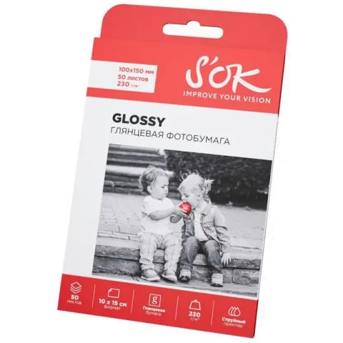 Бумага Sakura S'OK SA6230050G4R (10x15, 230 г/м2, 50 листов)