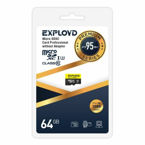 Карта памяти 64Gb MicroSD Exployd Premium