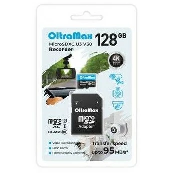 Карта памяти 128Gb MicroSD OltraMax Recorder + SD адаптер