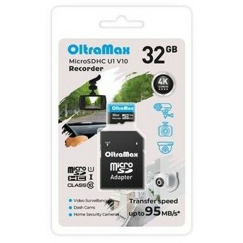 Карта памяти 32Gb MicroSD OltraMax Recorder + SD адаптер