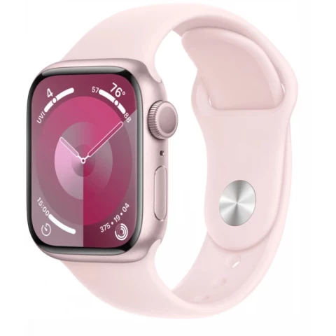 Умные часы Apple Watch Series 9 41mm Pink Aluminum Case with Light Pink Sport Band S/M (MR933ZP/A)