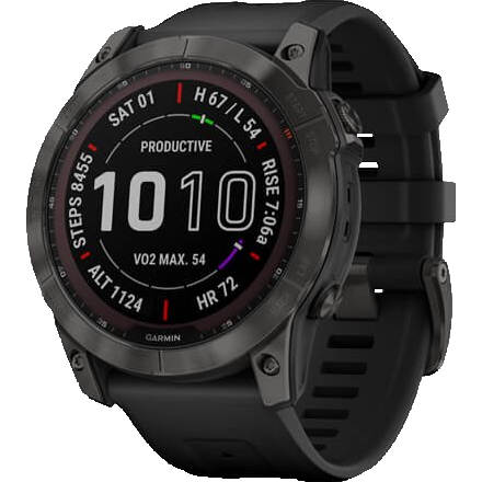 Умные часы Garmin Fenix 7X Sapphire Solar Carbon Grey DLC Titanium with Black Band
