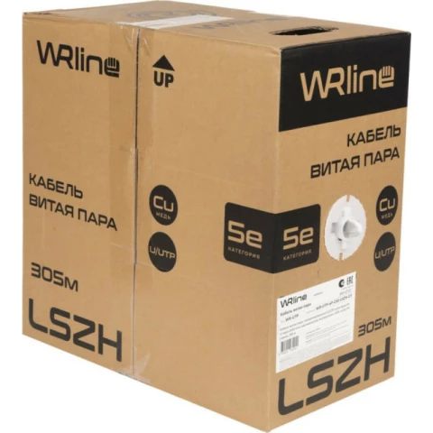 Кабель WRline U/UTP WR-UTP-4P-C5E-LSZH-GY, 305м