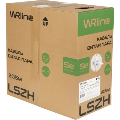 Кабель WRline U/UTP WR-UTP-4P-C5E-L-LSZH-GY, 305м