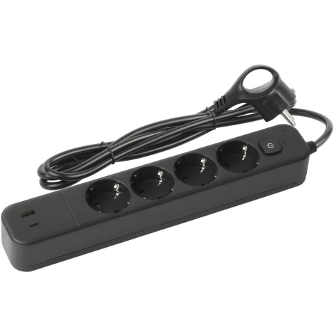 Сетевой фильтр ЭРА USF-4es-1,5m-2xUSBAC-B