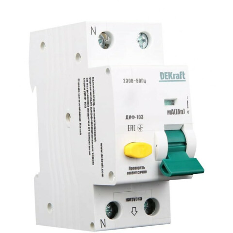 Автоматический выключатель дифференциального тока DEKraft 16208DEK