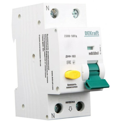 Автоматический выключатель дифференциального тока DEKraft 16202DEK