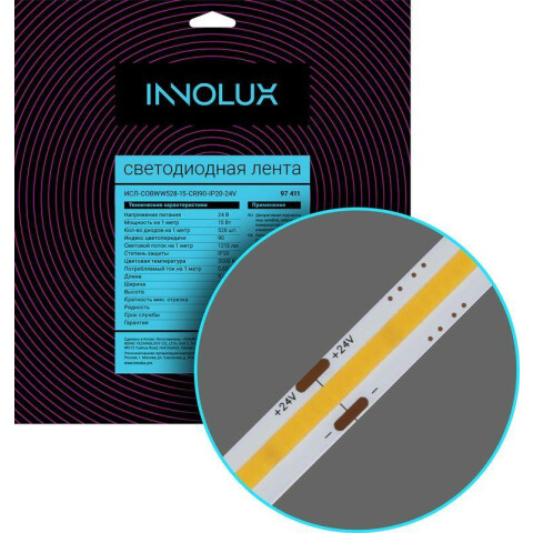 Светодиодная лента INNOLUX СДЛ-COBWW528-15-CRI90-IP20-24V