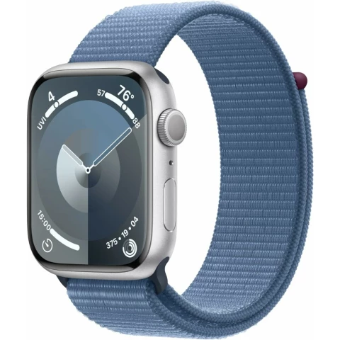Умные часы Apple Watch Series 9 45mm Silver Aluminum Case with Blue Sport Loop (MR9F3LL/A)