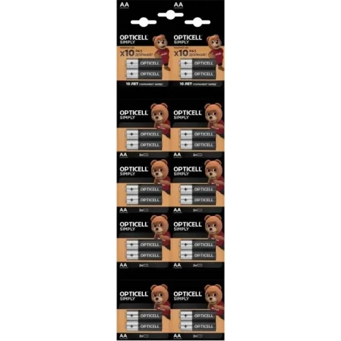 Батарейка Opticell Simply (AA, Alkaline, 20 шт)